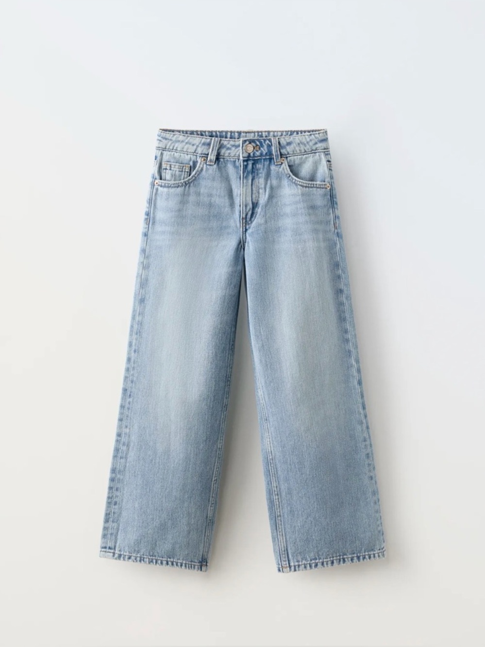 Zara Girls Wide Leg Denim Jeans Size 8 NWOT